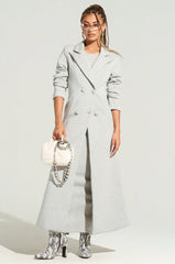 Cocoa Butter Scuba Trench In Grey