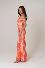 Lani Drop Shoulder Pink Maxi Dress