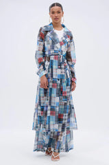 Living The Life Plaid Mesh Trench