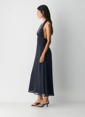 Orchard Halter Dress-Admiral/White