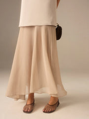 2 In 1 Semi-Sheer Chiffon Cami Maxi Dress