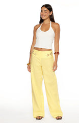 Alamara Yellow Floral Detail Wide Leg Pants PRE ORDER