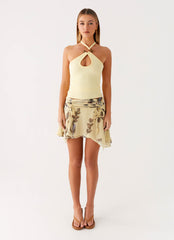 Feya Halter Neck Top - Yellow