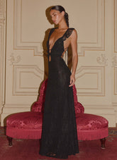 Giulia Lace Maxi Dress - Black