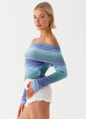 Tully Off Shoulder Knit - Blue Ombre