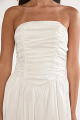 Adalynne Strapless Bow Back Maxi Dress White
