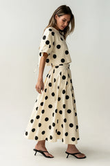 Jacklynn Polka Dot Midi Skirt