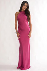 Saphirra Cowl Back Maxi Dress Berry