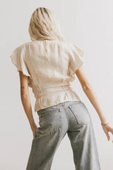 Whit Smocked Blouse In Cream Final Sale