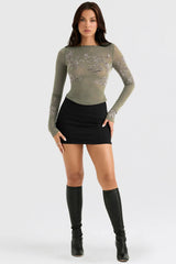 Nisha-Black Sculpting Mini Skirt