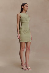 Sage Drape Mini Dress