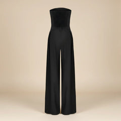 Women’S Strapless Wide-Leg Jumpsuit – Structured Bodice With Elegant Flowing Silhouette