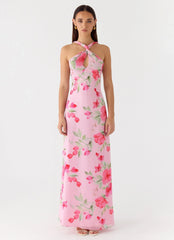 Serafim Chiffon Maxi Dress Petal Soleil