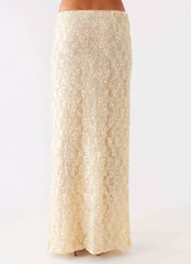Bling It On Maxi Skirt - Ivory