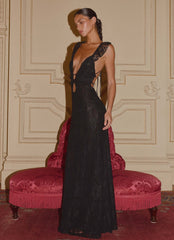 Giulia Lace Maxi Dress - Black
