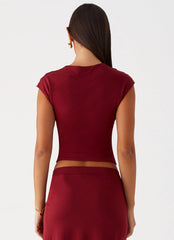 Shes A Lady Top - Red