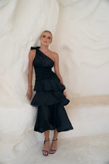 Evelyn One Shoulder Tiered Maxi Dress