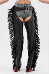 Rodeo Fringe Faux Leather Chaps
