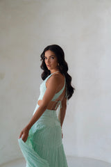 Mikayla Mint Green Halter Maxi Dress