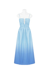 Summer-Sky Blue Gradient Maxi Dress